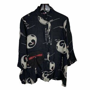 CUPCAKE Crinkle Rayon Coat Jacket Wearable Art Small